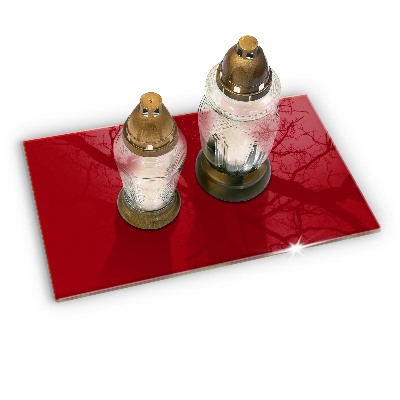 Glass candle plate decorative Red colour