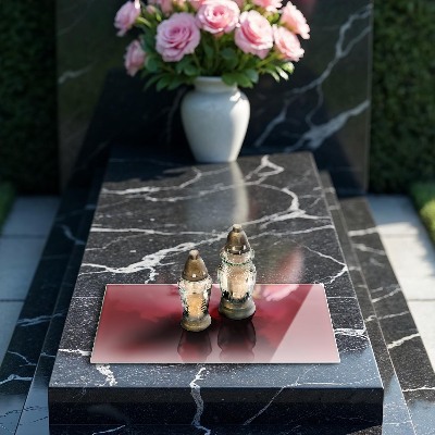 Glass candle plate decorative Red colour