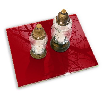 Glass candle plate decorative Red colour