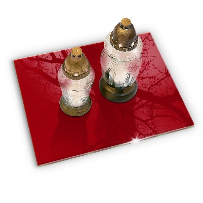 Glass candle plate decorative Red colour
