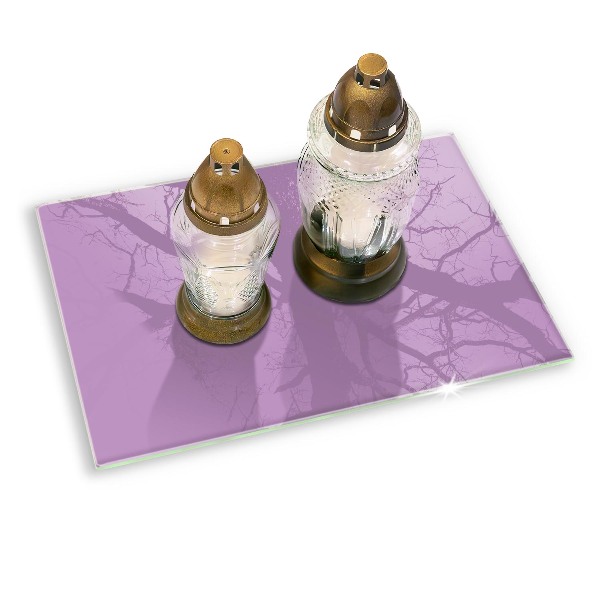 Glass candle plate decorative Purple colour