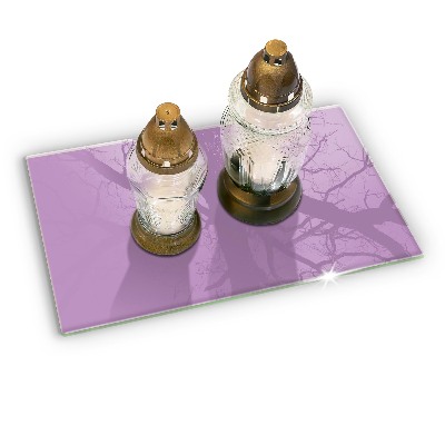 Glass candle plate decorative Purple colour