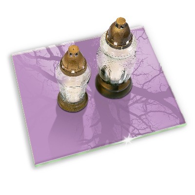 Glass candle plate decorative Purple colour