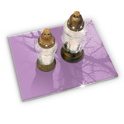 Glass candle plate decorative Purple colour