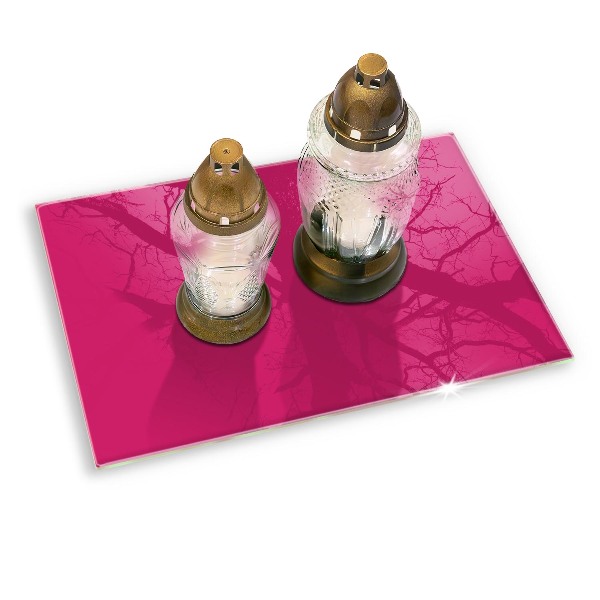 Glass candle plate decorative Pink colour