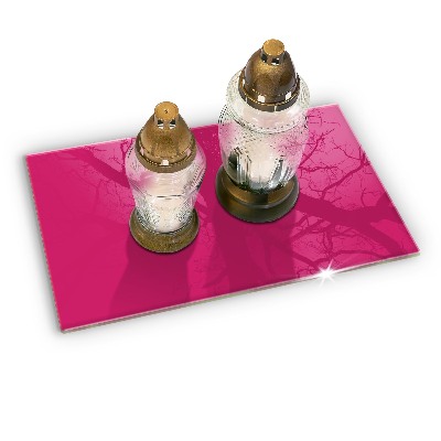 Glass candle plate decorative Pink colour