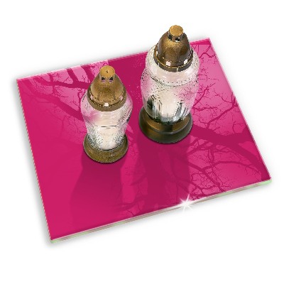 Glass candle plate decorative Pink colour