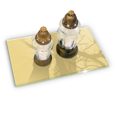 Glass candle plate decorative Yellow colour
