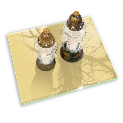 Glass candle plate decorative Yellow colour