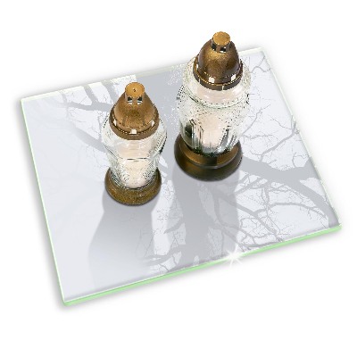 Grave candle coaster decorative White colour