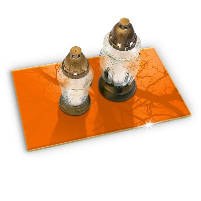 Glass candle plate decorative Orange colour