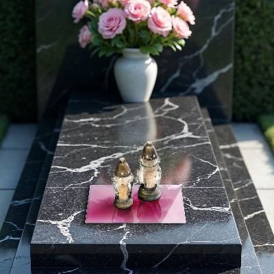 Grave candle coaster decorative Pink colour