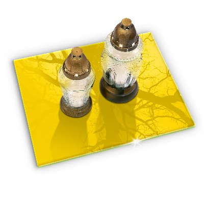 Glass candle plate decorative Yellow colour
