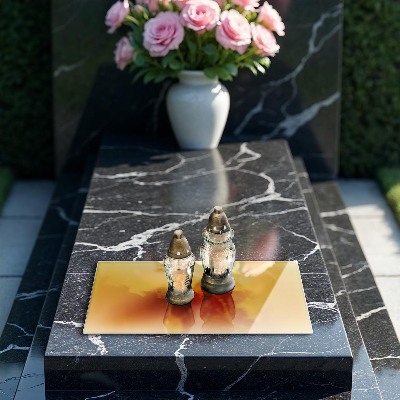Grave candle coaster decorative Dark yellow colour