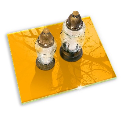 Grave candle coaster decorative Dark yellow colour