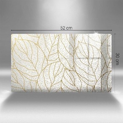 Glass candle plate decorative Line art pattern leaves