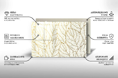 Glass candle plate decorative Line art pattern leaves