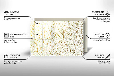 Glass candle plate decorative Line art pattern leaves