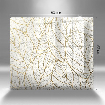 Glass candle plate decorative Line art pattern leaves