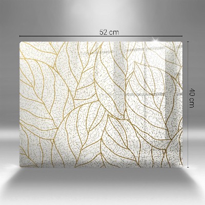 Glass candle plate decorative Line art pattern leaves
