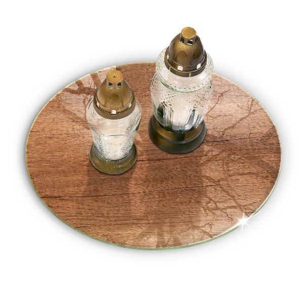 Glass candle plate Wood texture