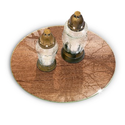 Glass candle plate Wood texture