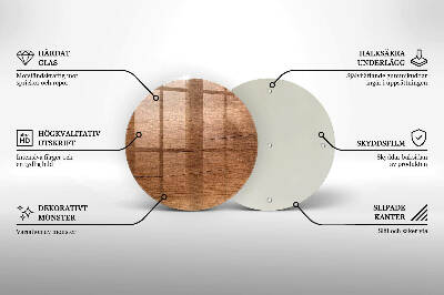Glass candle plate Wood texture