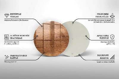 Glass candle plate Wood texture