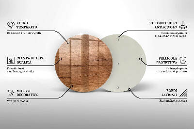 Glass candle plate Wood texture