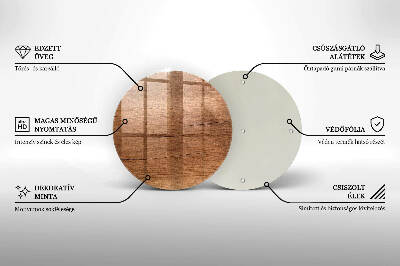 Glass candle plate Wood texture