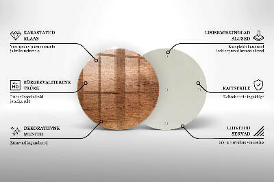 Glass candle plate Wood texture