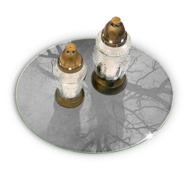 Glass candle plate Concrete background texture