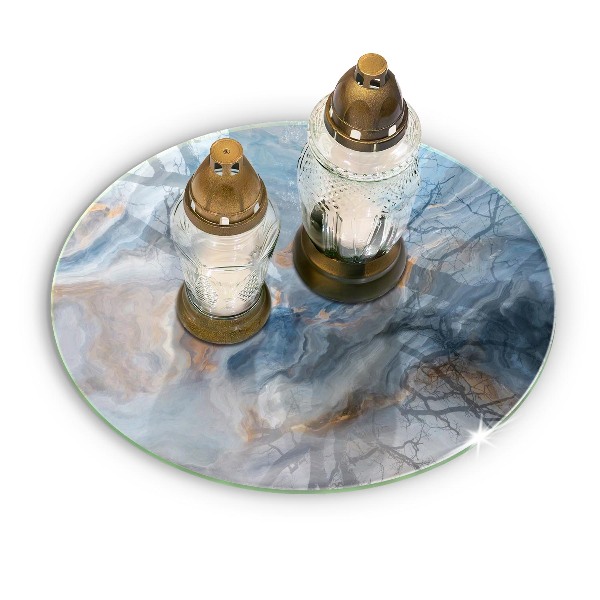 Glass candle plate Marble texture