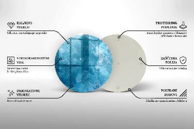 Glass candle plate Blue water