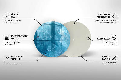 Glass candle plate Blue water