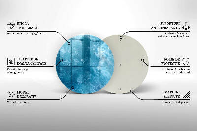 Glass candle plate Blue water