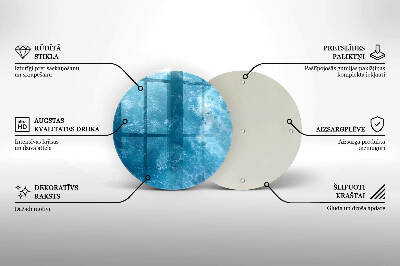 Glass candle plate Blue water