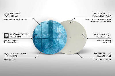 Glass candle plate Blue water