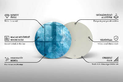 Glass candle plate Blue water