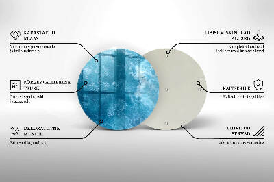 Glass candle plate Blue water