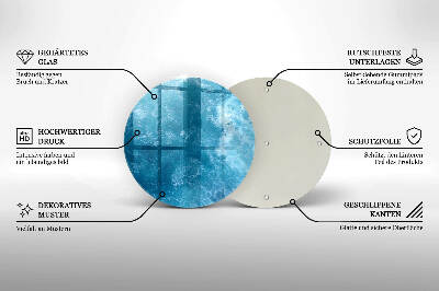 Glass candle plate Blue water