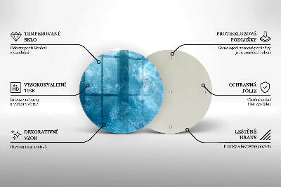 Glass candle plate Blue water
