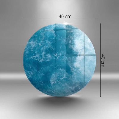 Glass candle plate Blue water