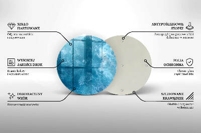 Glass candle plate Blue water