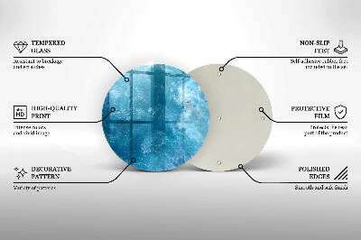 Glass candle plate Blue water