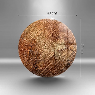 Glass candle plate Wood grain