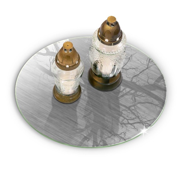 Glass candle plate Metal background texture