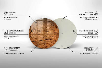 Glass candle plate Wood plank texture