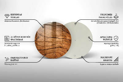Glass candle plate Wood plank texture