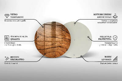 Glass candle plate Wood plank texture